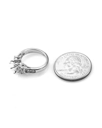 Diamond Engagement Ring Mounting in Platinum