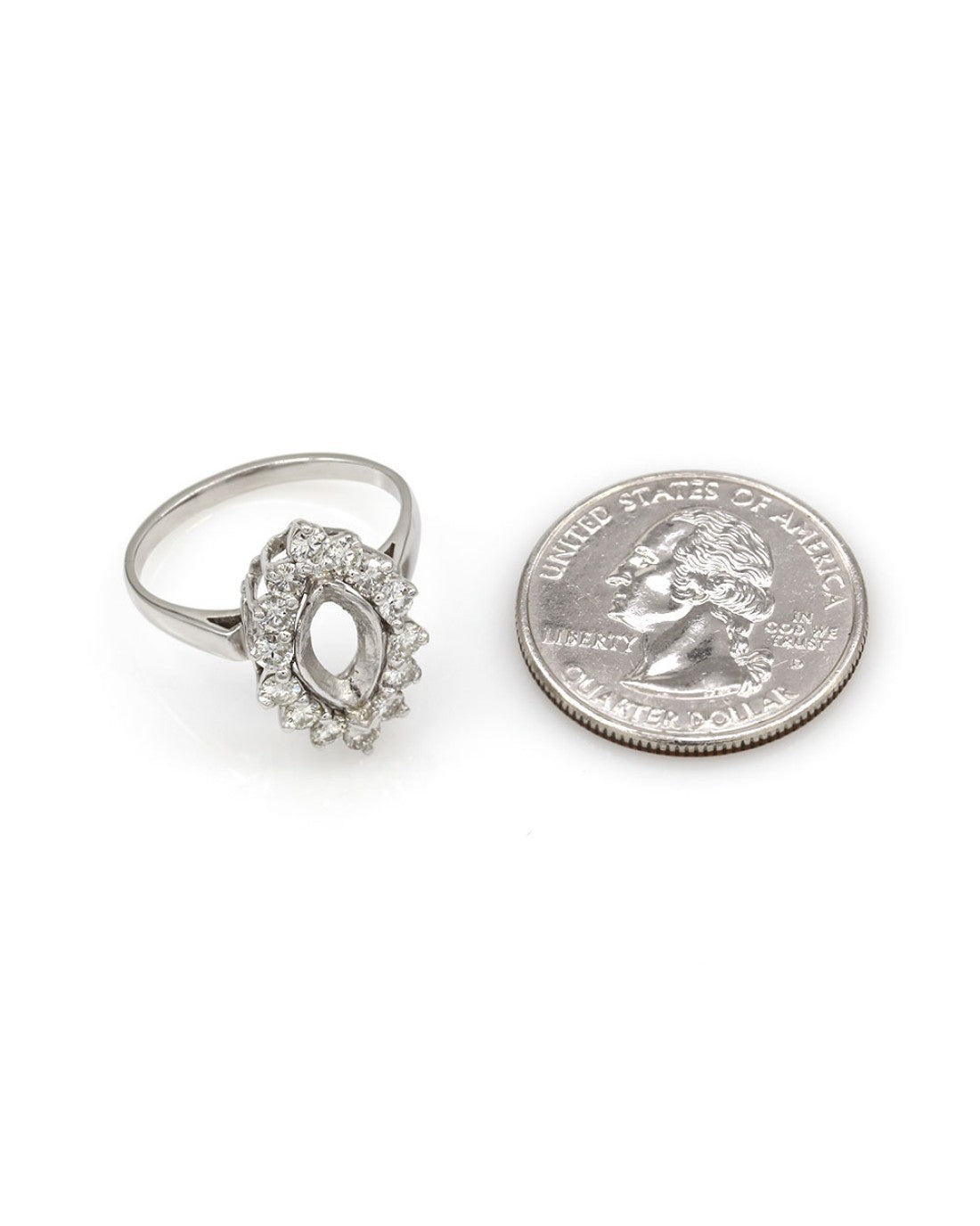 Diamond Halo Ring Mounting in Platinum