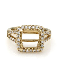 Gabriel & Co Split Shank Diamond Halo Mounting in 14ky