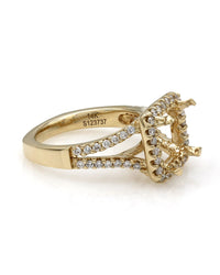 Gabriel & Co Split Shank Diamond Halo Mounting in 14ky