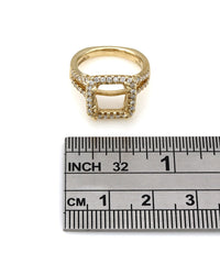 Gabriel & Co Split Shank Diamond Halo Mounting in 14ky