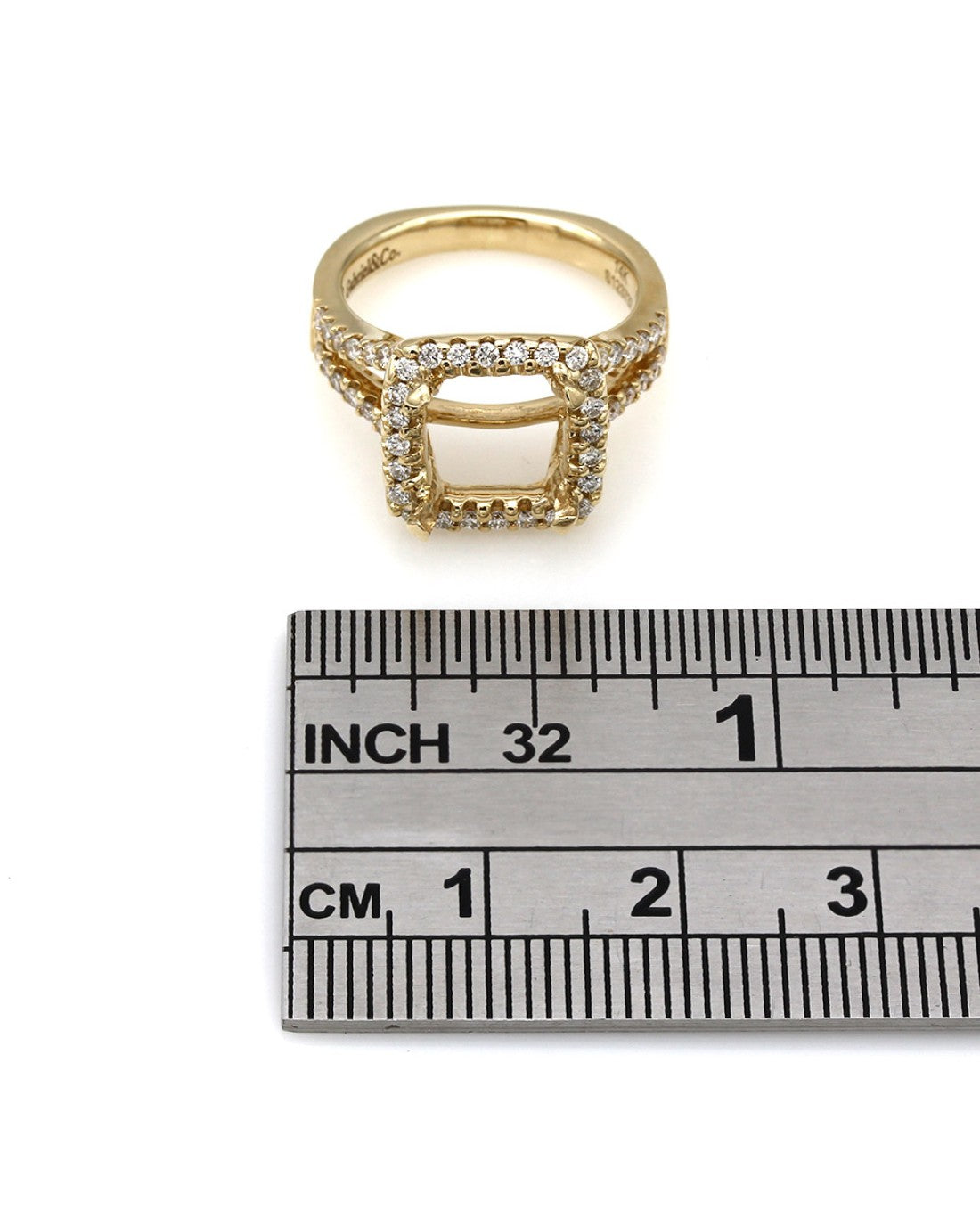 Gabriel & Co Split Shank Diamond Halo Mounting in 14ky