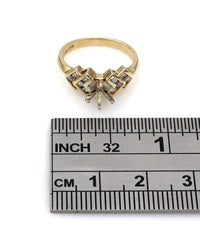 Double Chevron Channel Set Diamond Mounting in 14ky