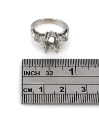 Trillion Diamond Three Stone Mounting in 14kw