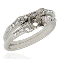 Two Piece, Vintage Single Cut Diamond Mounting in White Gold