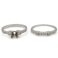 Two Piece, Vintage Single Cut Diamond Mounting in White Gold