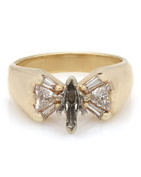 Triangle and Baguette Diamond Mounting in 14k Yellow Gold