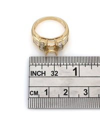 Channel Set Princess Diamond Mounting in 14k Yellow Gold