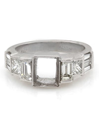 Multi-Shape Tiered Diamond Mounting in 18k White Gold