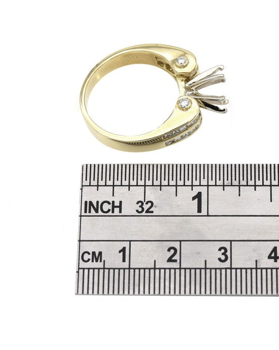 2 Row Princess and Round Diamond Mounting