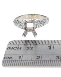 3 Sided Diamond Pave Semi Mount Ring