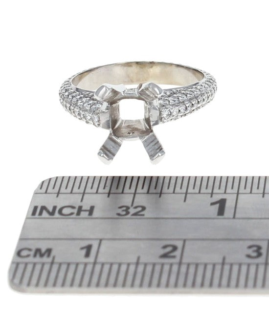 3 Sided Diamond Pave Semi Mount Ring