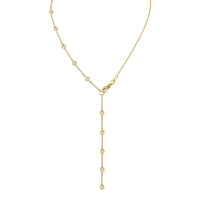 Diamond Lariat Necklace with Round Brilliants