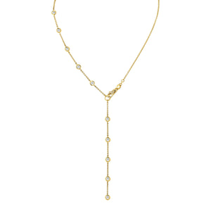 Diamond Lariat Necklace with Round Brilliants