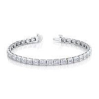 East West Emerald Cut Diamond Bezel Bracelet