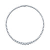 32 Carat Graduated Diamond Riviera 3-Prong Necklace