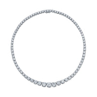 32 Carat Graduated Diamond Riviera 3-Prong Necklace