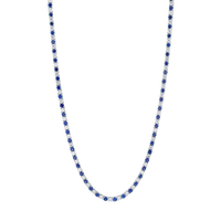 Alternating Diamond and Blue Sapphire Necklace