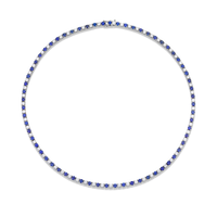 Alternating Diamond and Blue Sapphire Necklace
