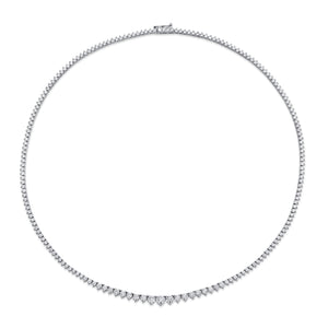 5 Carat Graduated Diamond Riviera 3-Prong Necklace