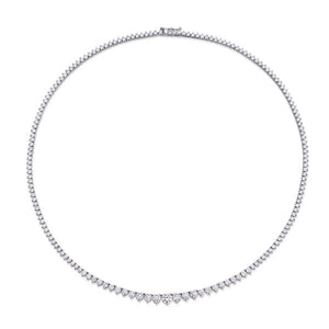 7 Carat Graduated Diamond Riviera 3-Prong Necklace