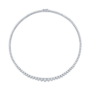 9 Carat Graduated Diamond Riviera 3-Prong Necklace