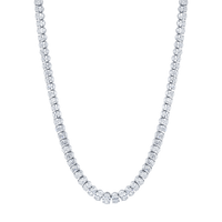 Graduated Oval Cut Riviera Necklace in Platinum