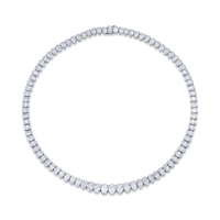 Graduated Oval Cut Riviera Necklace in Platinum