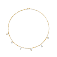 2.56 Carat 18k Yellow Gold Diamond Charm Necklace with Fancy Shapes