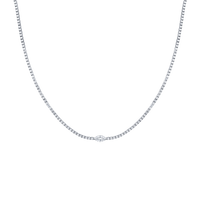 Straightline necklace with a marquise center stone