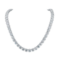 Straight Line Round Diamond Necklace 4-Prong