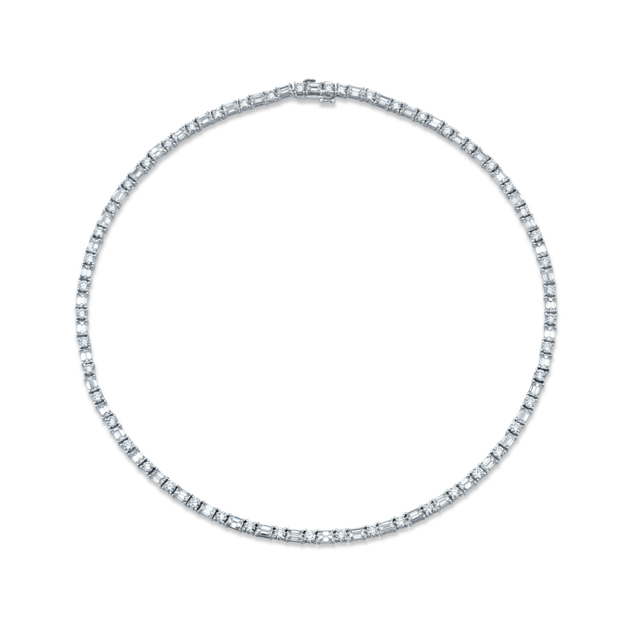 17.97 Carat 18k White Gold Diamond Necklace