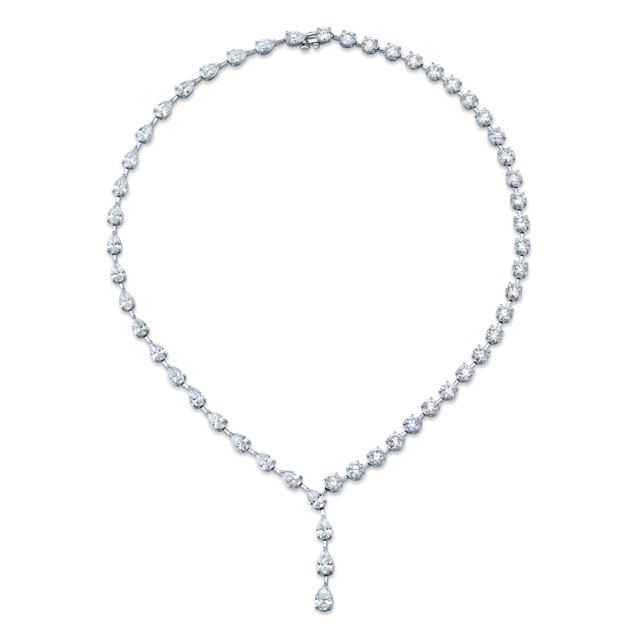 22.17 Carat Rounds and Pear Shape Diamond Lariat