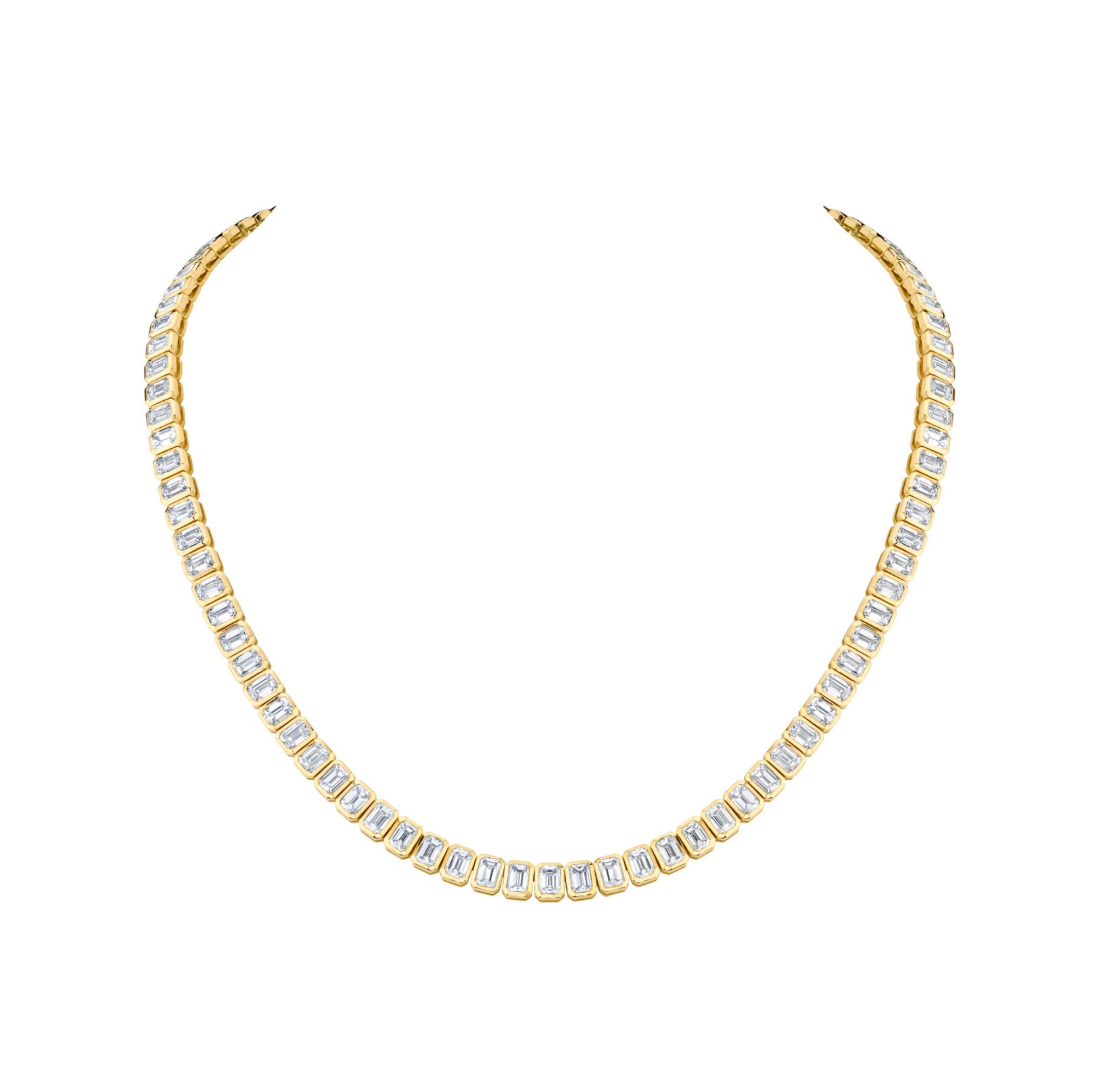 22.91 Carat 18k Yellow Gold Bezel Necklace