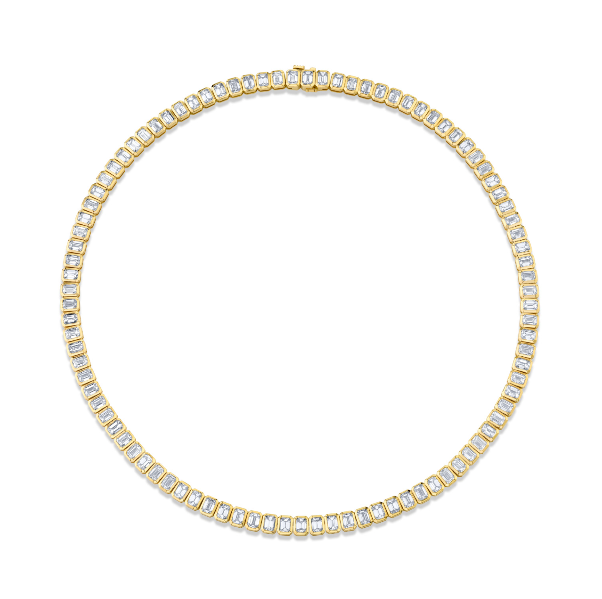 22.91 Carat 18k Yellow Gold Bezel Necklace