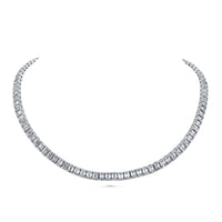Straight Line Emerald Cut Diamond Necklace