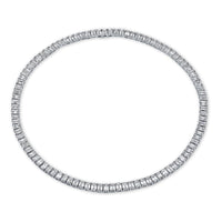Straight Line Emerald Cut Diamond Necklace