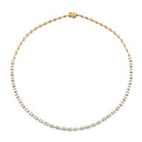 7.03 Carat 18k Yellow Gold Emerald-Cut Diamonds Set Necklace