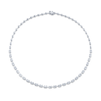 East West Oval Diamond Bar Set Necklace