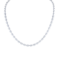 East West Oval Diamond Bar Set Necklace