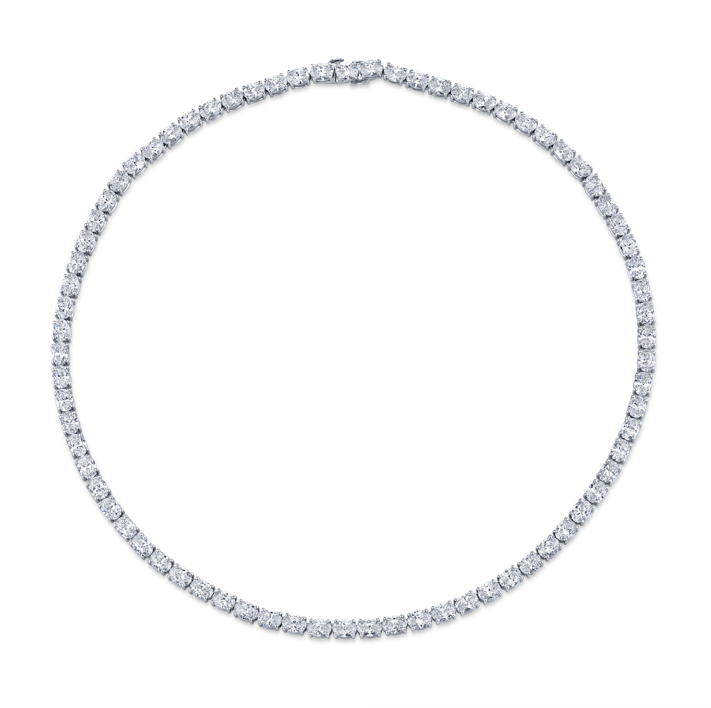 East-West Oval Diamond Necklace