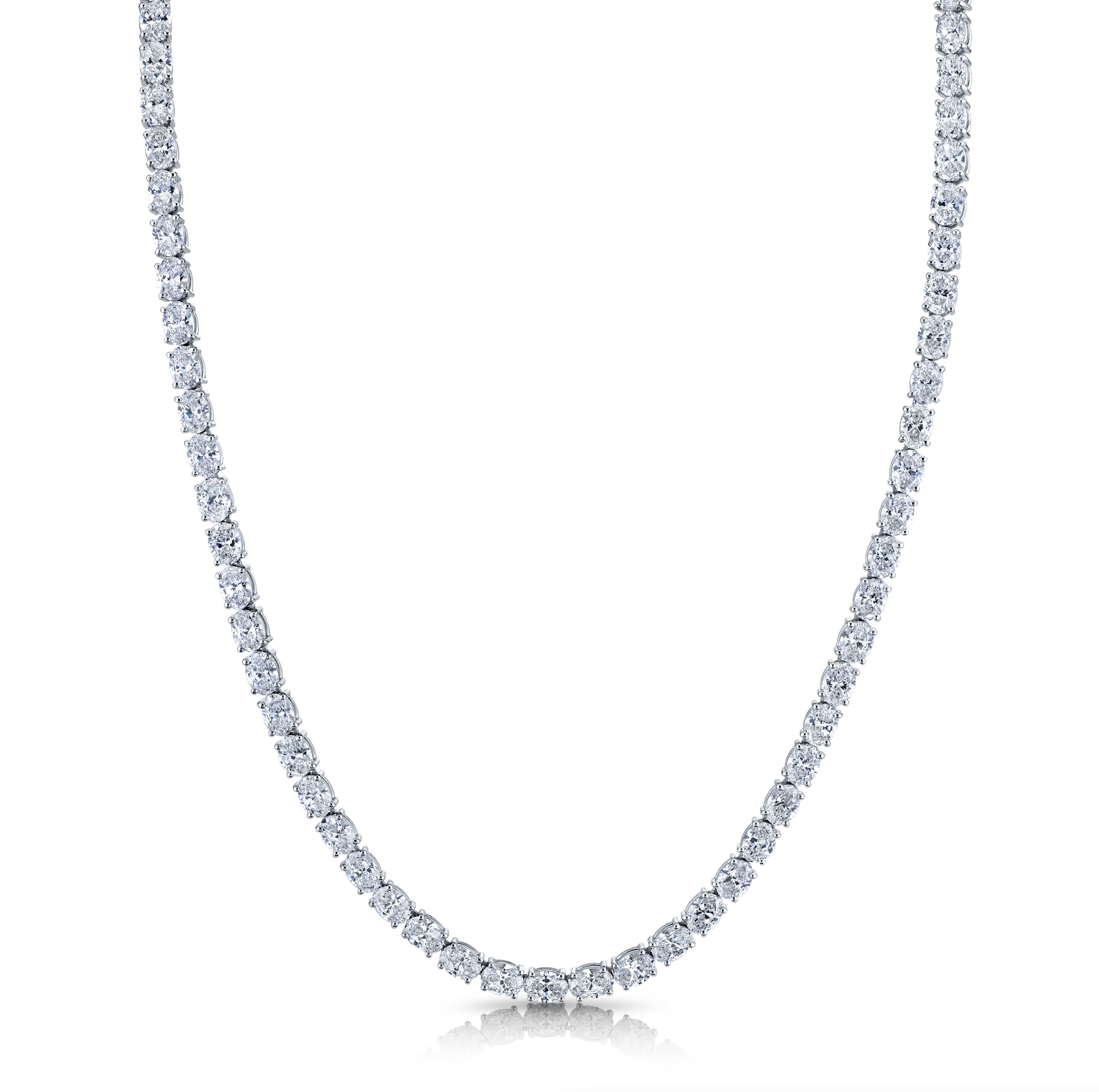 East-West Oval Diamond Necklace