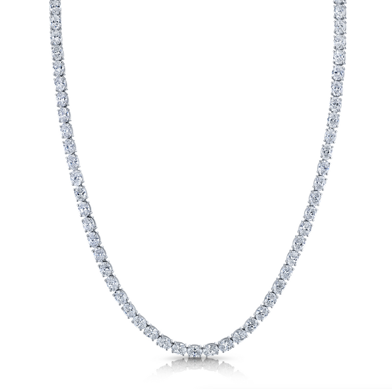 East-West Oval Diamond Necklace