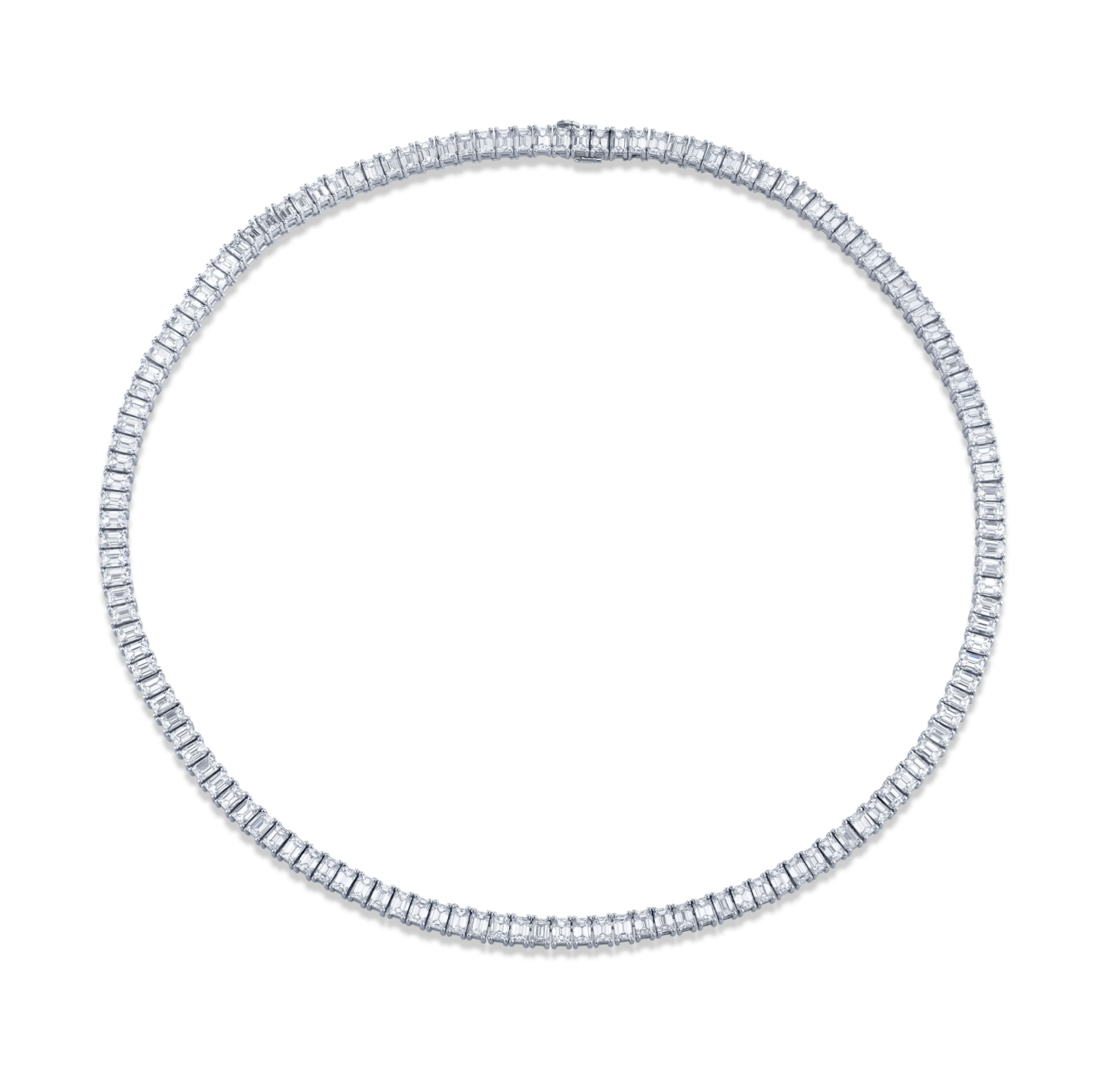 Emerald Cut Diamond Necklace