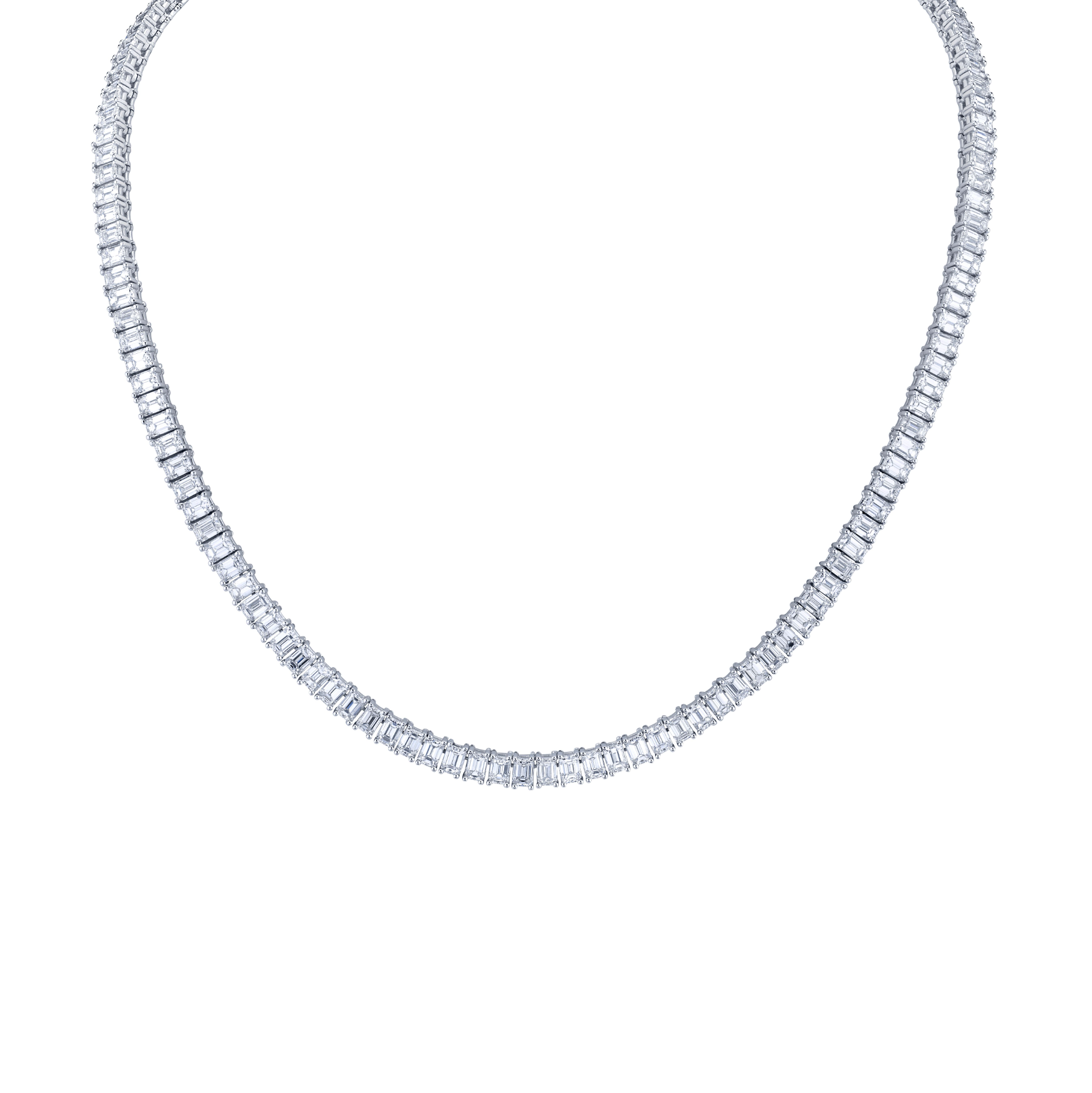 Emerald Cut Diamond Necklace