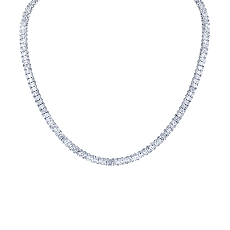 Emerald Cut Diamond Necklace