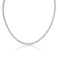 East West Straight Line Oval Diamond Necklace