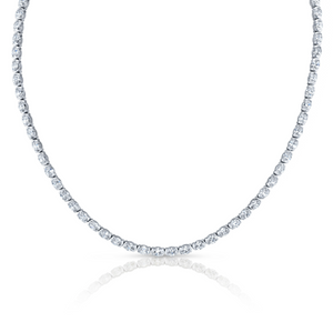 East West Straight Line Oval Diamond Necklace