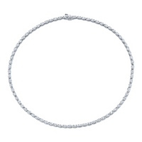 East West Straight Line Oval Diamond Necklace