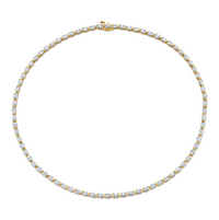 East West Straight Line Oval Diamond Necklace